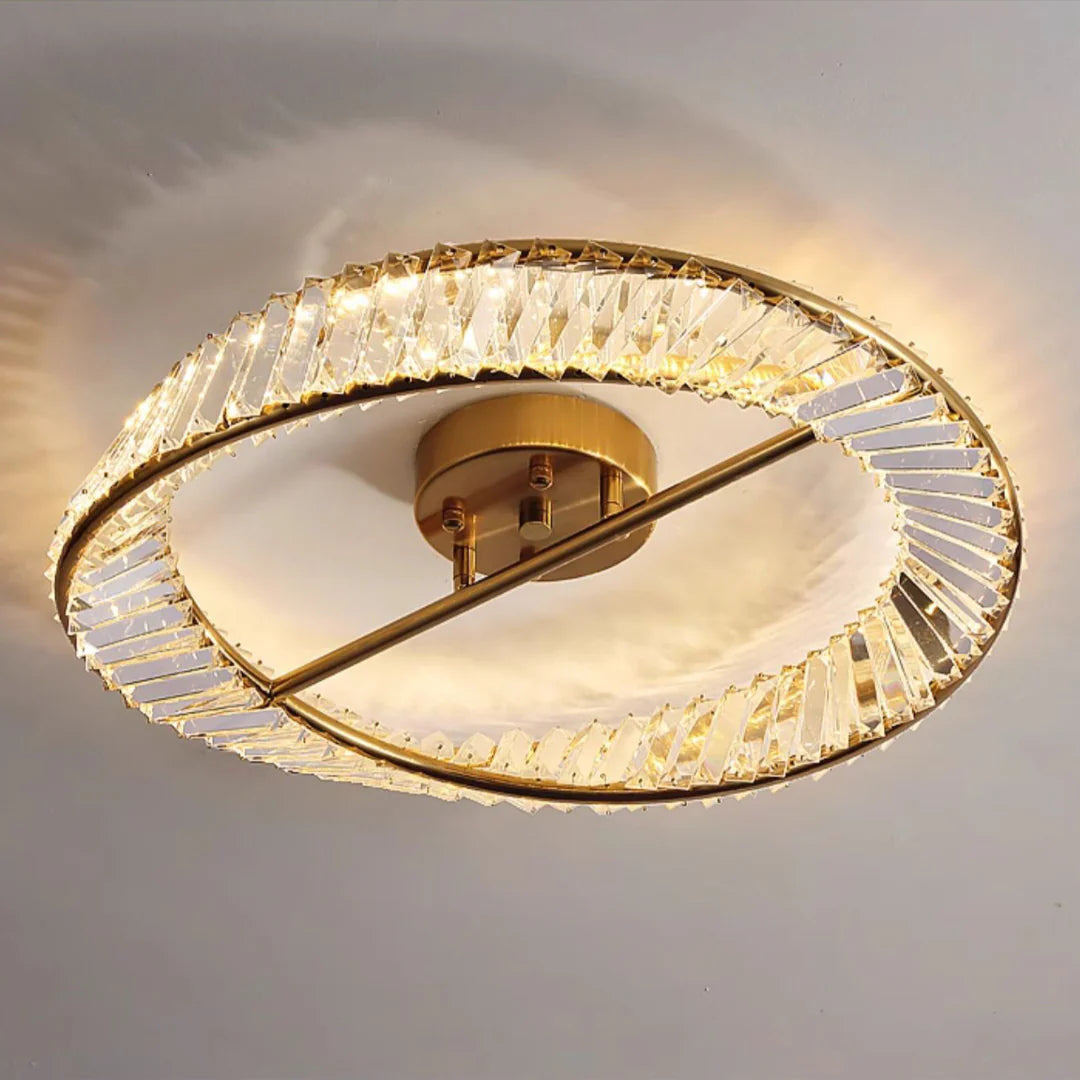 Wave Circular Crystal Ceiling Lamp