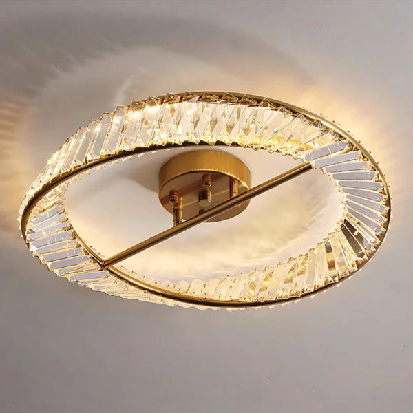 Wave Circular Crystal Ceiling Lamp
