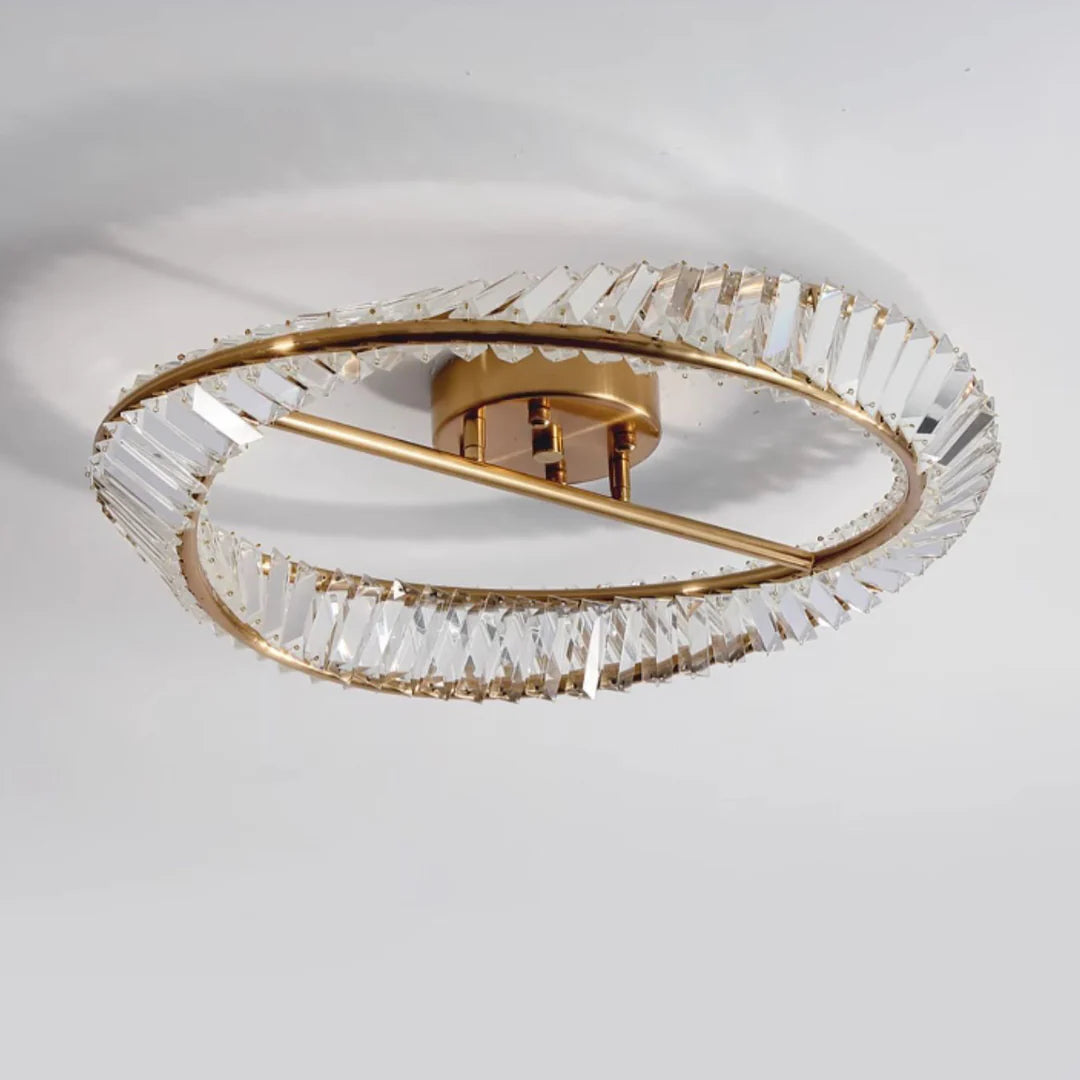 Wave Circular Crystal Ceiling Lamp