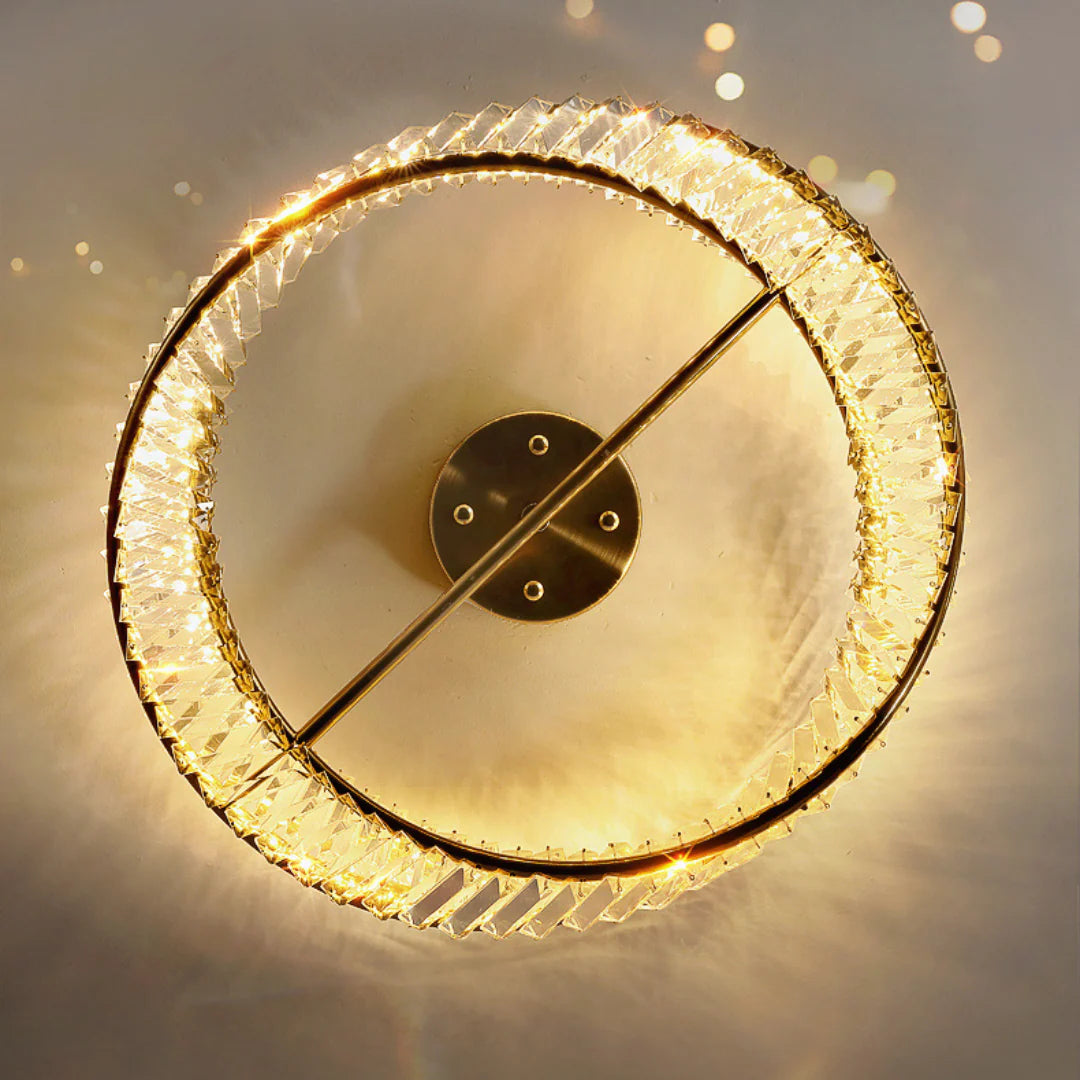 Wave Circular Crystal Ceiling Lamp