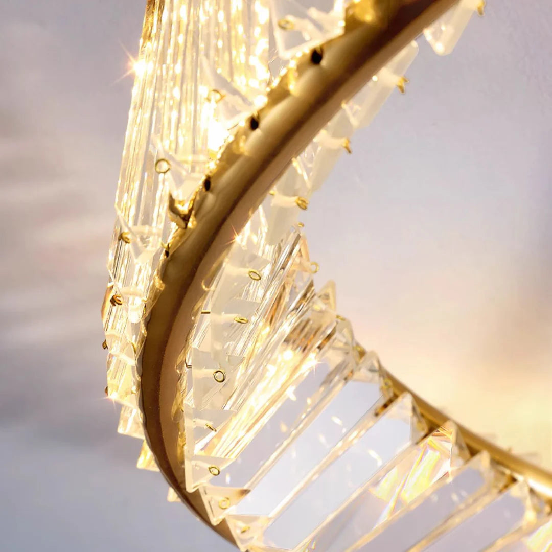 Wave Circular Crystal Ceiling Lamp