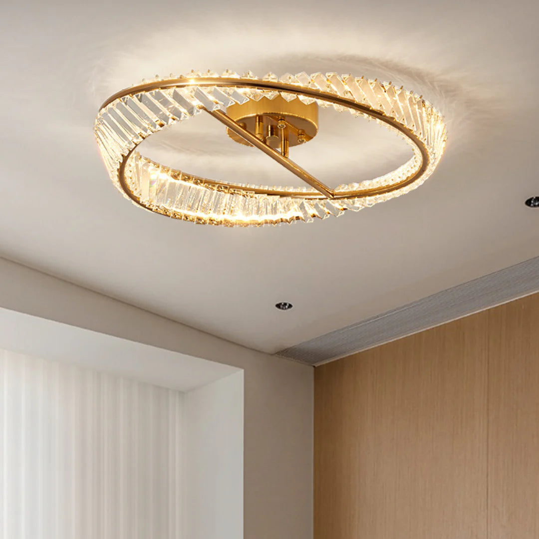 Wave Circular Crystal Ceiling Lamp