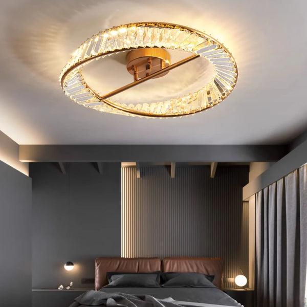 Wave Circular Crystal Ceiling Lamp