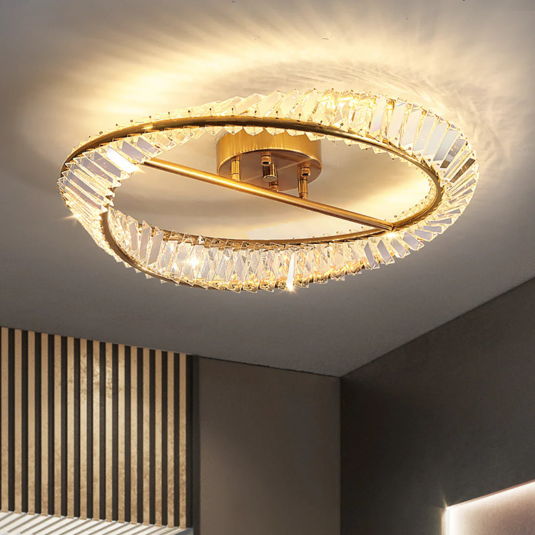 Wave Circular Crystal Ceiling Lamp