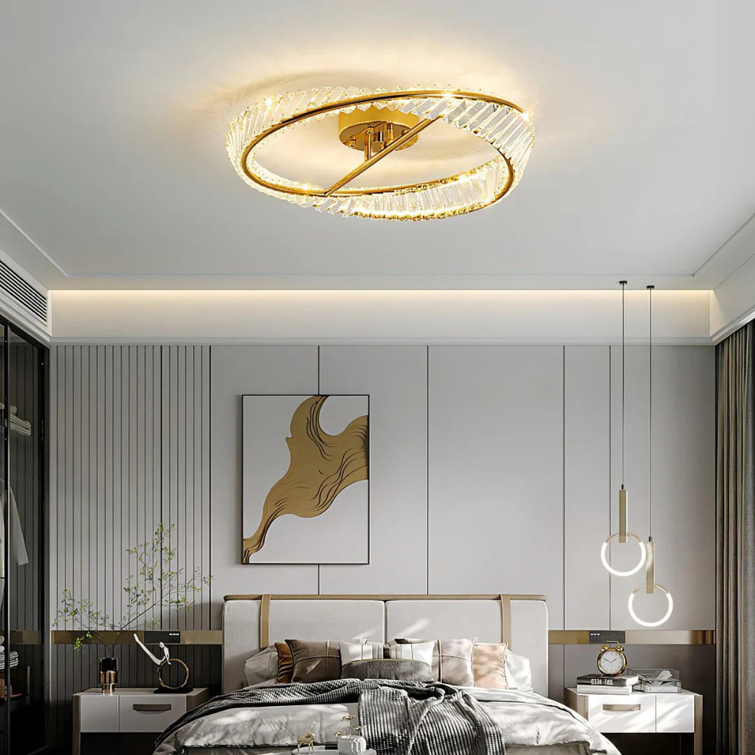 Wave Circular Crystal Ceiling Lamp