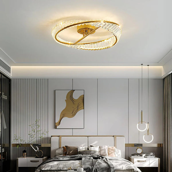 Wave Circular Crystal Ceiling Lamp