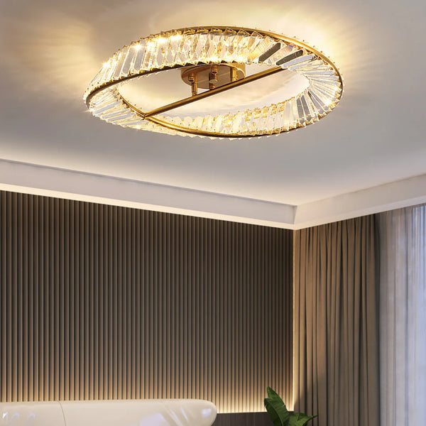 Wave Circular Crystal Ceiling Lamp