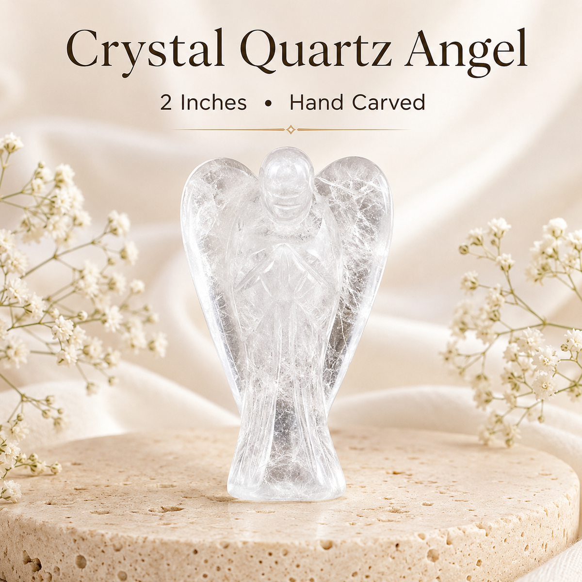 Crystal Quartz Angel Pocket Guardian