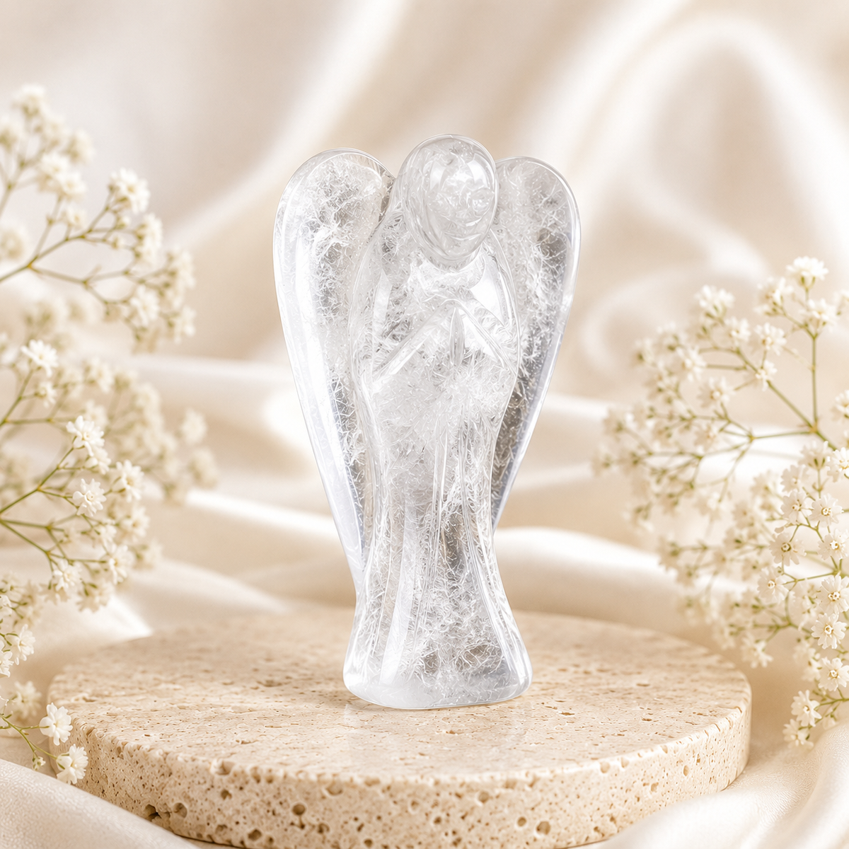 Crystal Quartz Angel Pocket Guardian