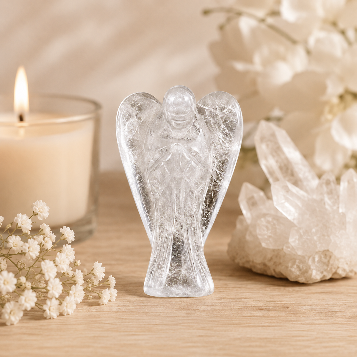 Crystal Quartz Angel Pocket Guardian