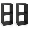Cube Storage Organizer Set of 2 for Living Room Bedroom Study-Black - Black