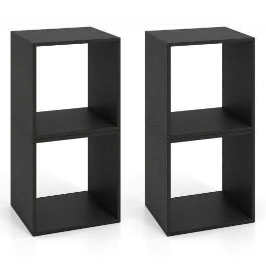 Cube Storage Organizer Set of 2 for Living Room Bedroom Study-Black