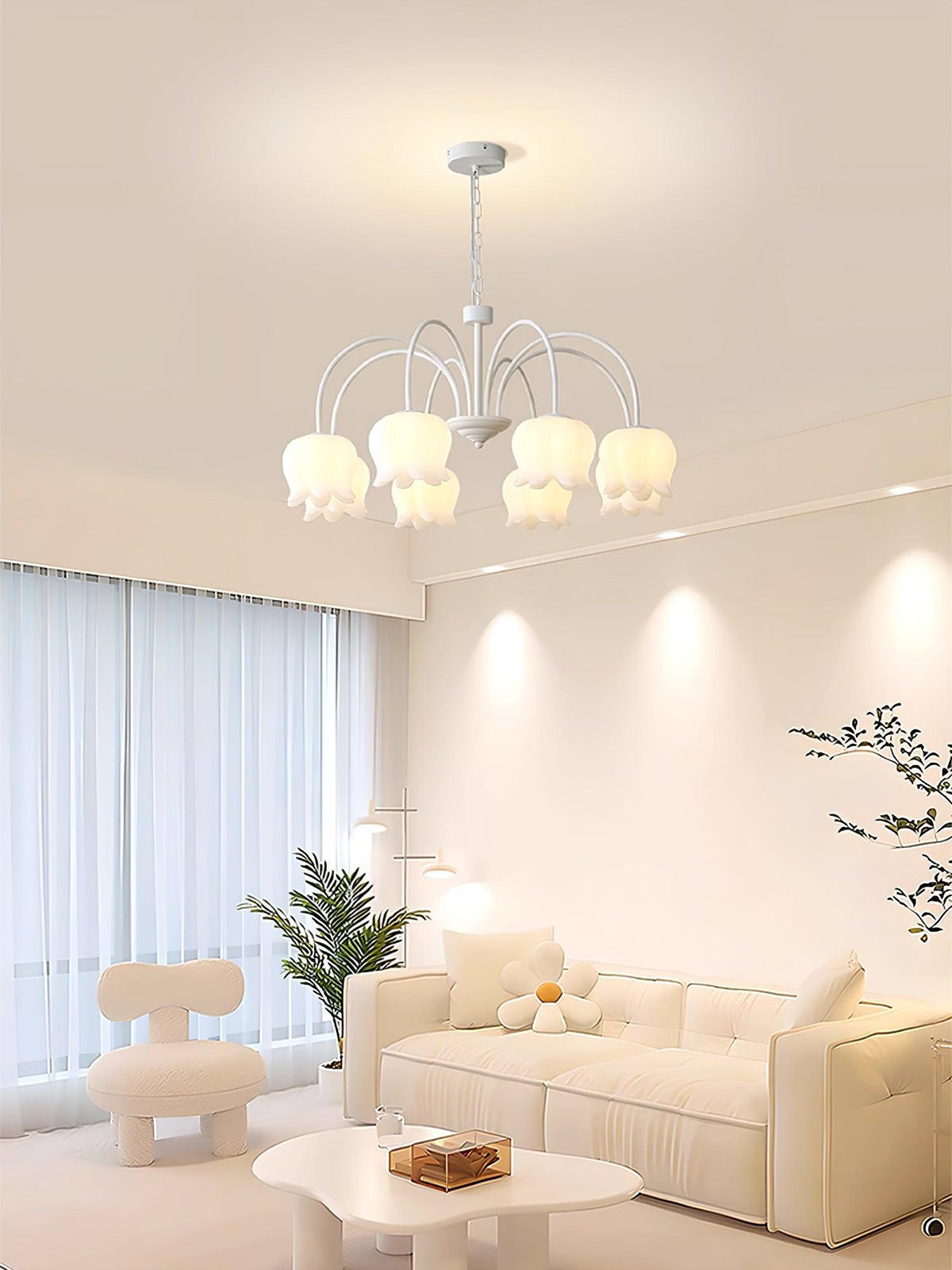 Curved Arm Bell Chandelier