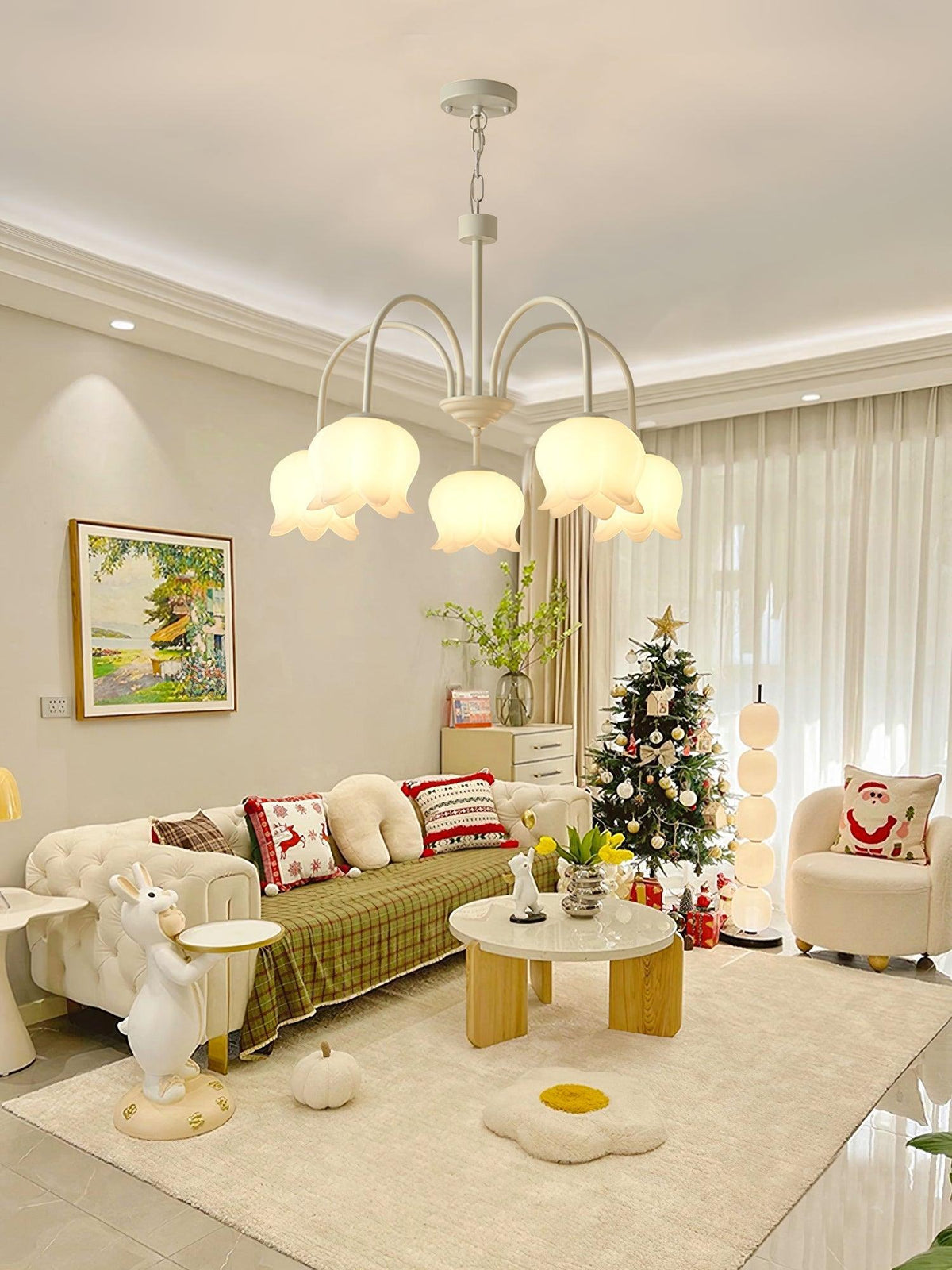Curved Arm Bell Chandelier