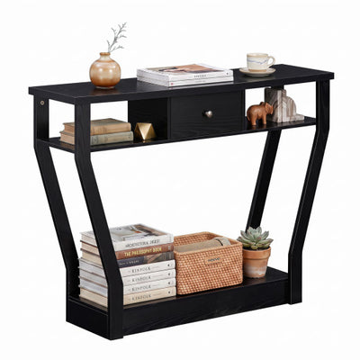Curved Frame Modern Console Table with Storage Drawer for Entryway