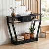 Curved Frame Modern Console Table with Storage Drawer for Entryway