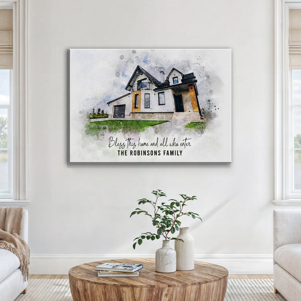 Custom House Watercolor Portrait