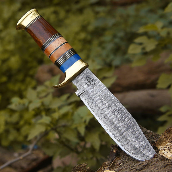 Skywalker Custom Hunting Knife with Bone & Wood Composite Handle Shokunin USA