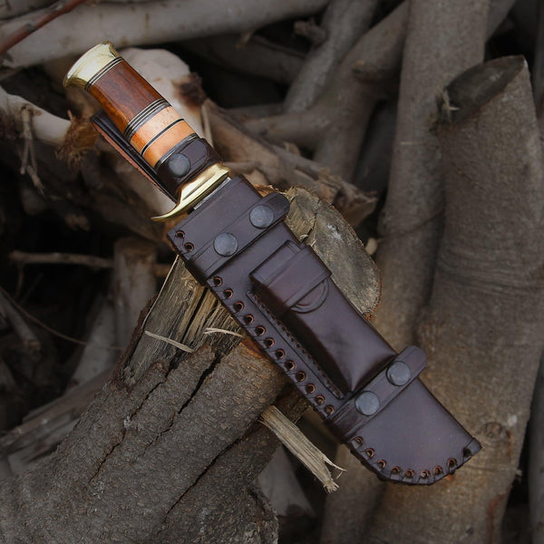 Skywalker Custom Hunting Knife with Bone & Wood Composite Handle Shokunin USA