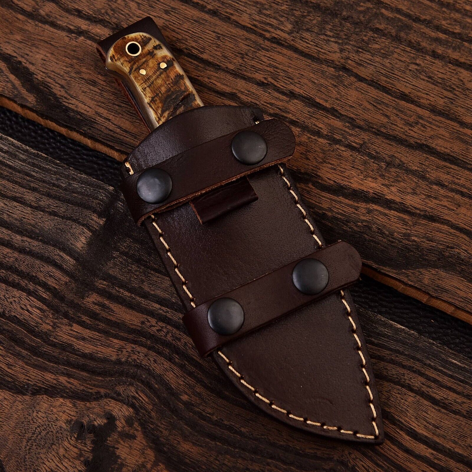 Custom Handmade Damascus Steel Skinning Knife – 4.5