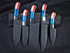 Custom Hand Forged Carbon Steel Chef's Knife Set - 5 PCS BBQ & Kitchen Knives | Ideal Anniversary Gift for Him