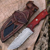 Custom Handmade Damascus Steel Skinner Knife with Padauk Wood Handle – 4.5” Blade