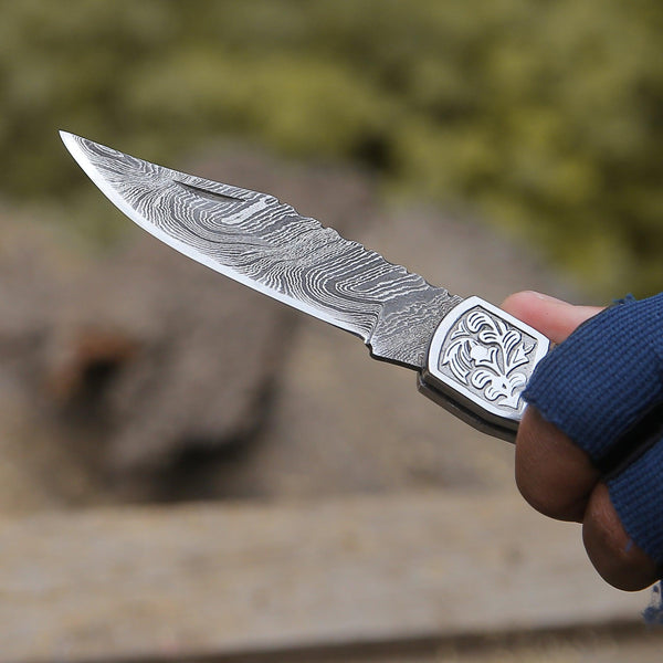 Striker Custom Folding Knife with Pine Cone Handle