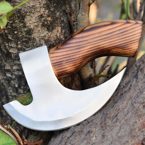 Forged Pizza Cutter – Custom Handmade J2 Steel Blade with Wood Handle