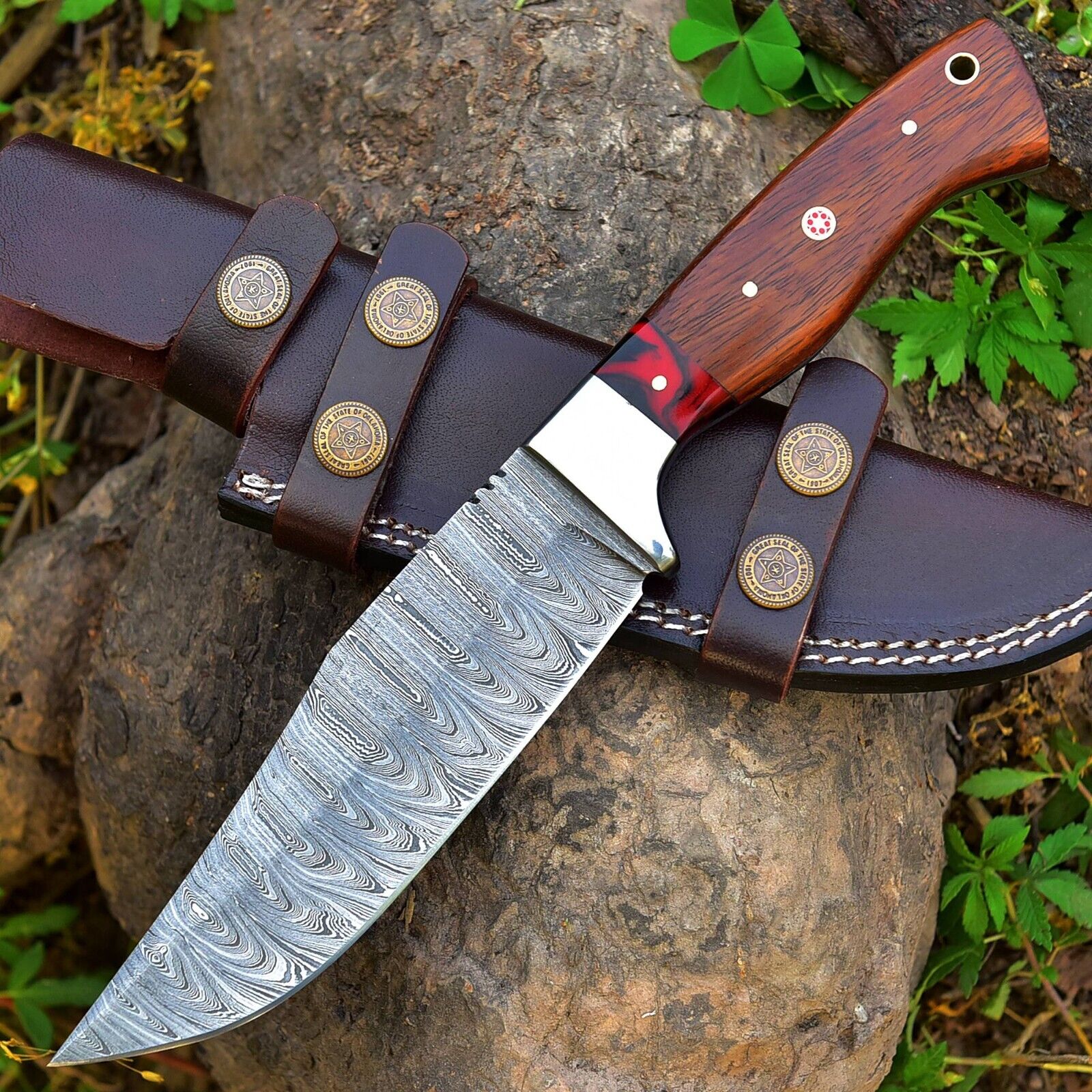 Custom Handmade Damascus Skinning Blade – 4.5
