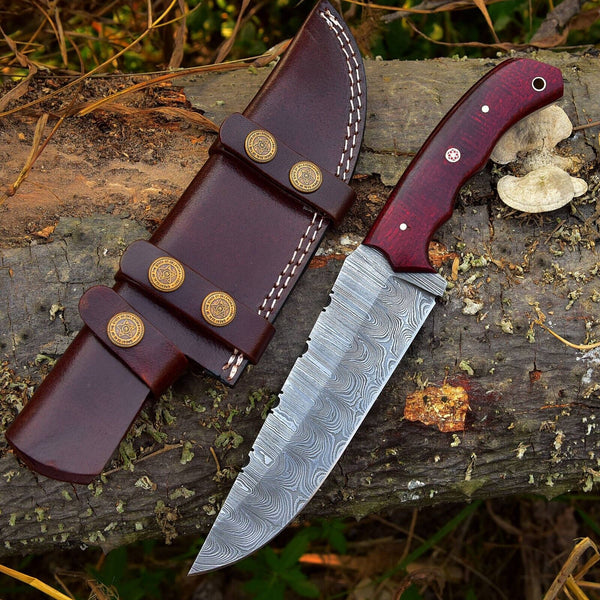 Custom Handmade 4.5-Inch Damascus Steel Skinning Knife with G10 Handle