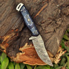 Custom Handmade Damascus Steel Skinning Knife with 5