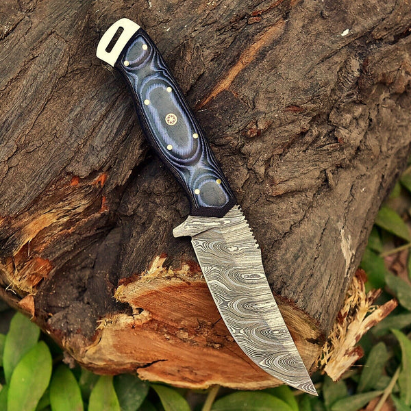 Custom Handmade Damascus Steel Skinning Knife with 5