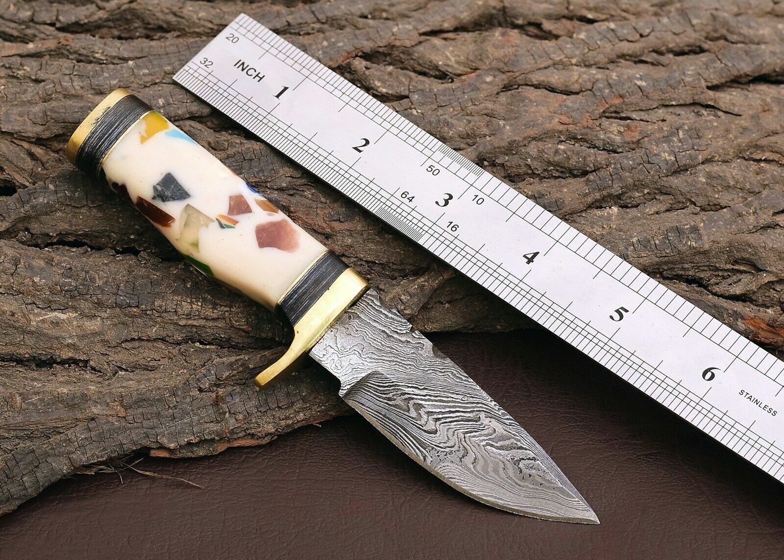 Custom Handmade Damascus Steel Outdoor Knife – 3