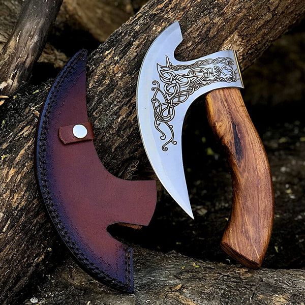 Custom Hand-Engraved Axe Pizza Cutter – 8