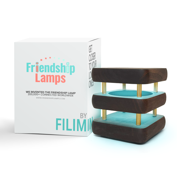 Mini Mid-Century Kona Design Friendship Lamp – Compact Retro Wi-Fi Touch Lamp for Long-Distance Connection