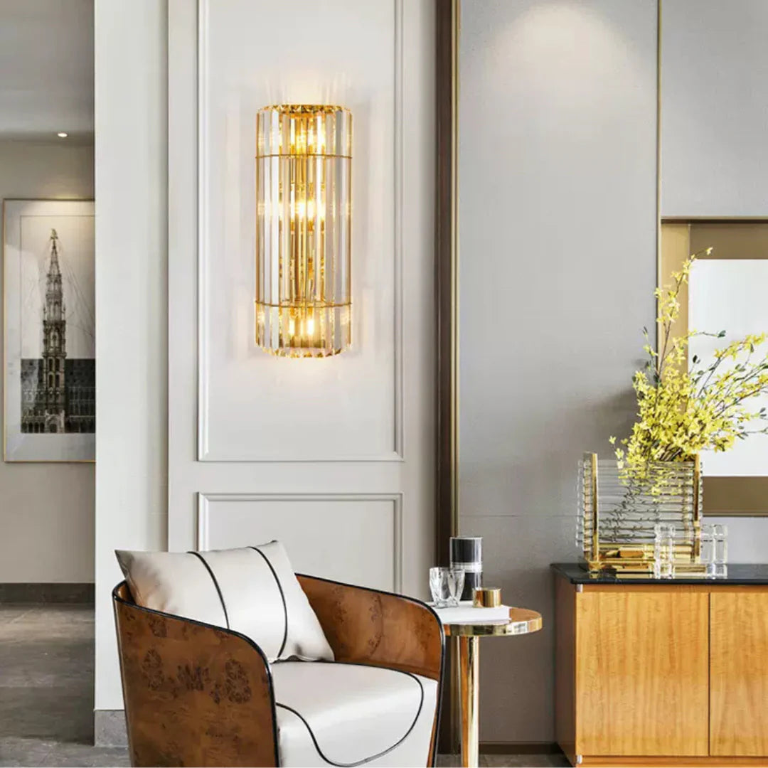 Cylindrical Crystal Wall Light