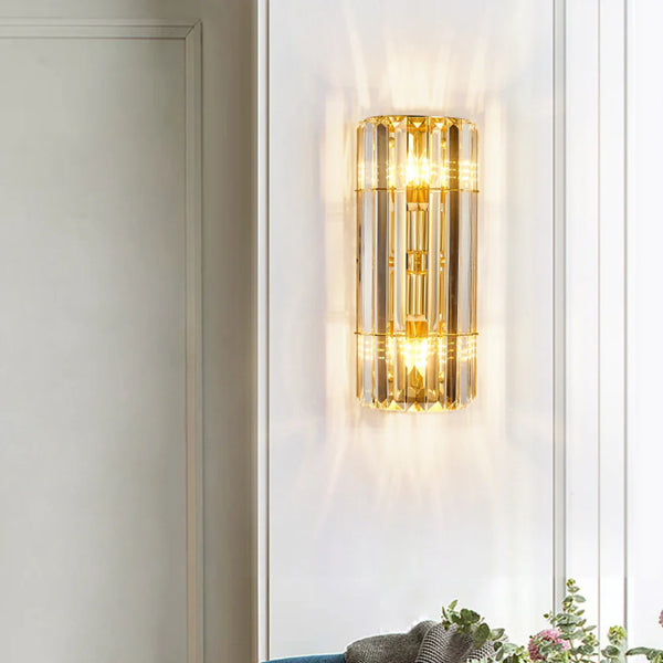 Cylindrical Crystal Wall Light