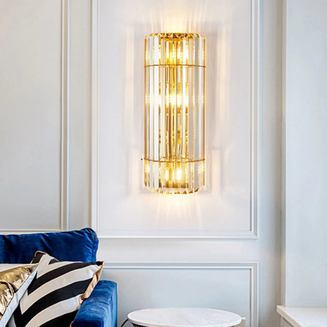 Cylindrical Crystal Wall Light