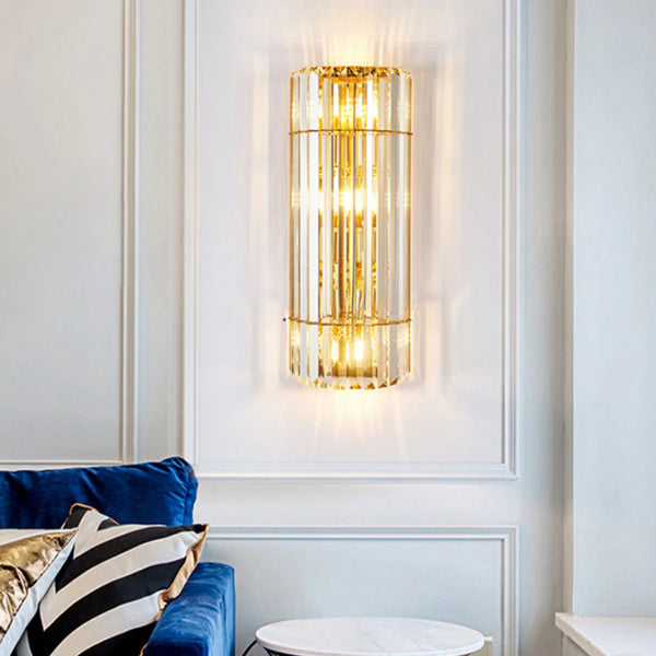 Cylindrical Crystal Wall Light