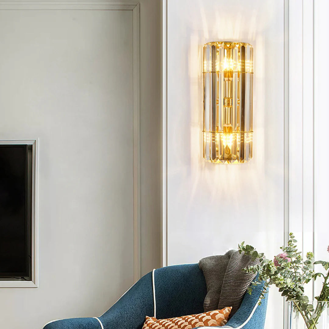 Cylindrical Crystal Wall Light