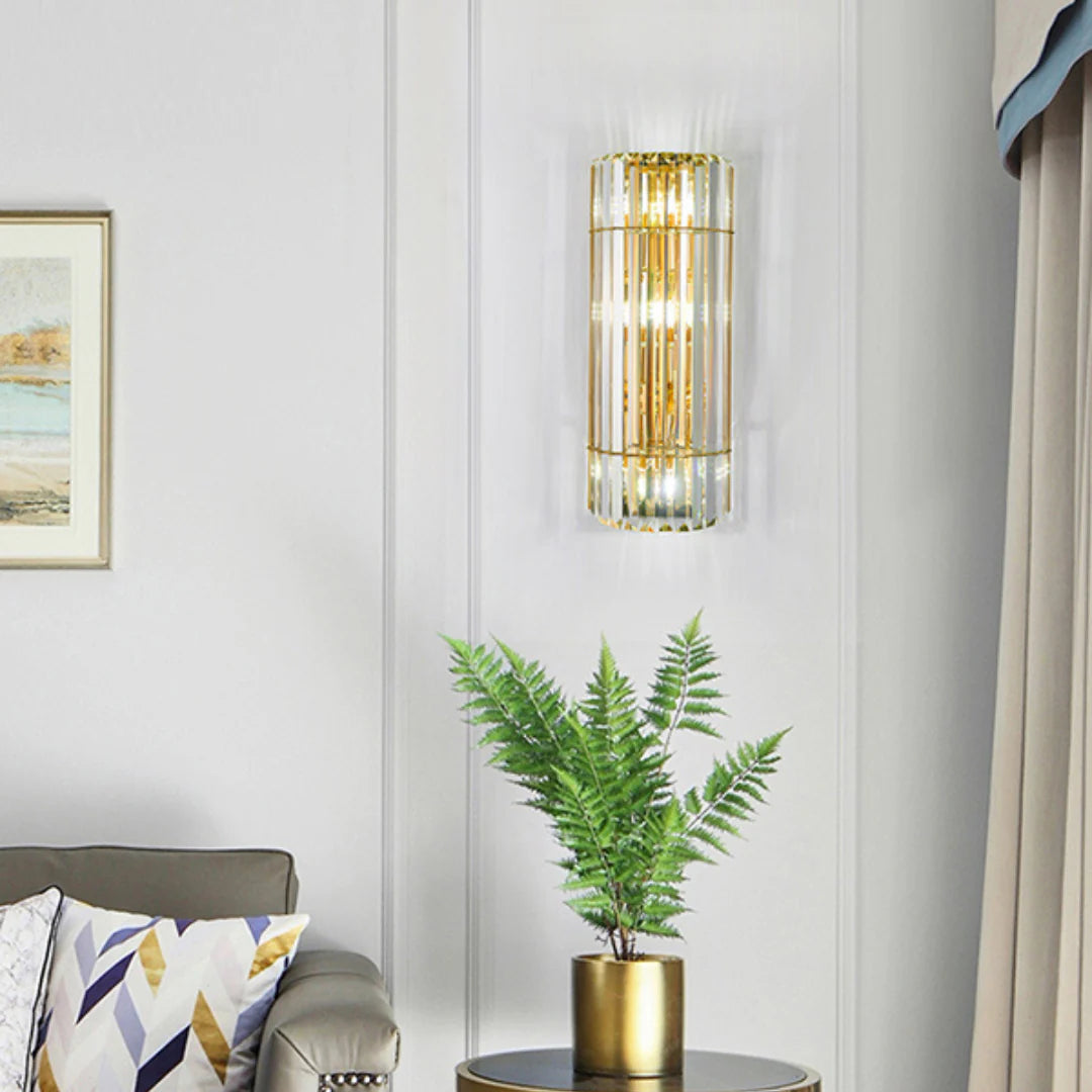 Cylindrical Crystal Wall Light