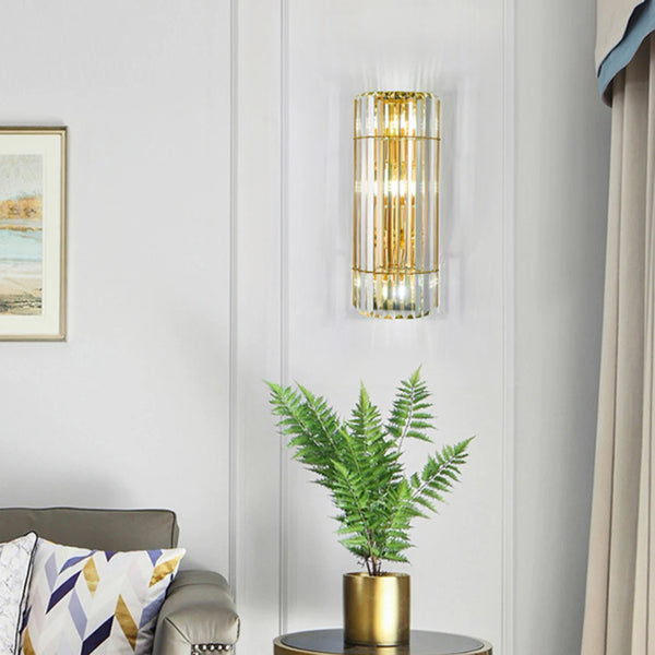 Cylindrical Crystal Wall Light
