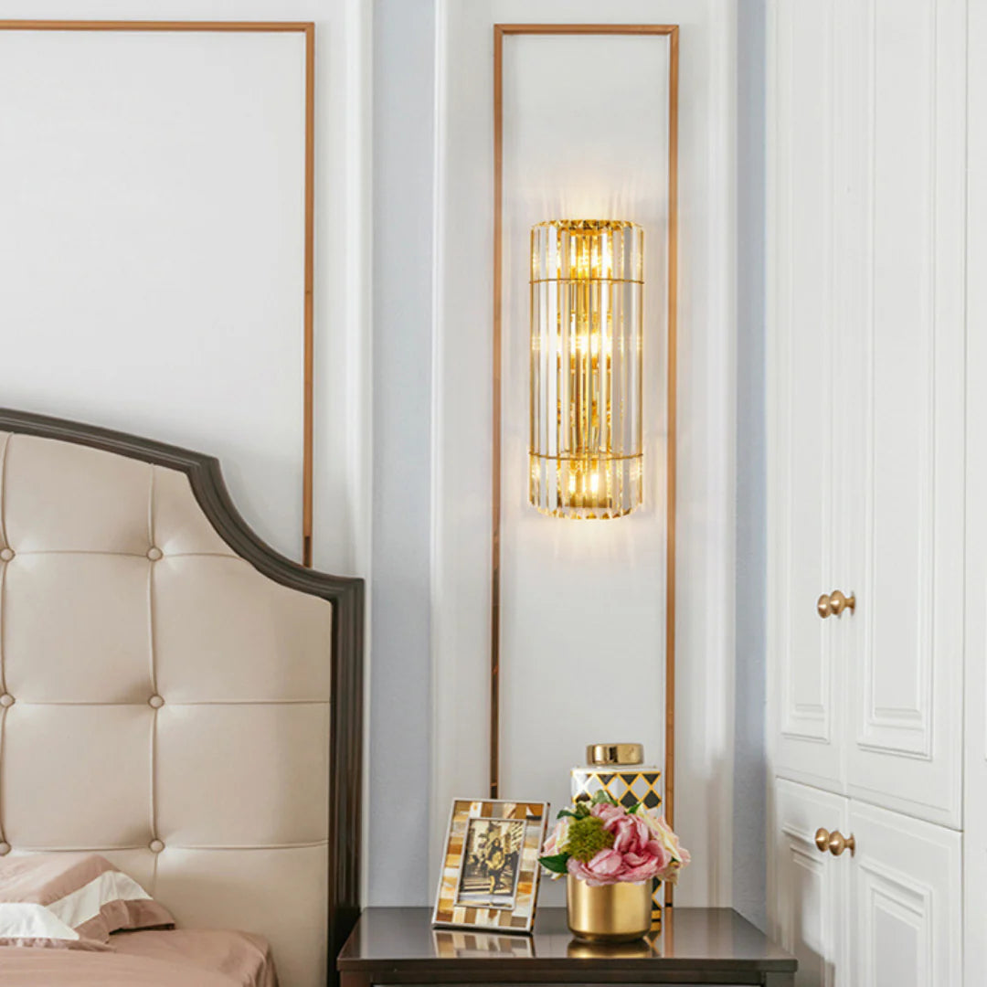 Cylindrical Crystal Wall Light
