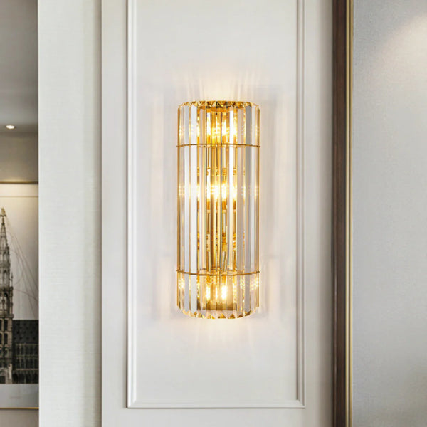 Cylindrical Crystal Wall Light