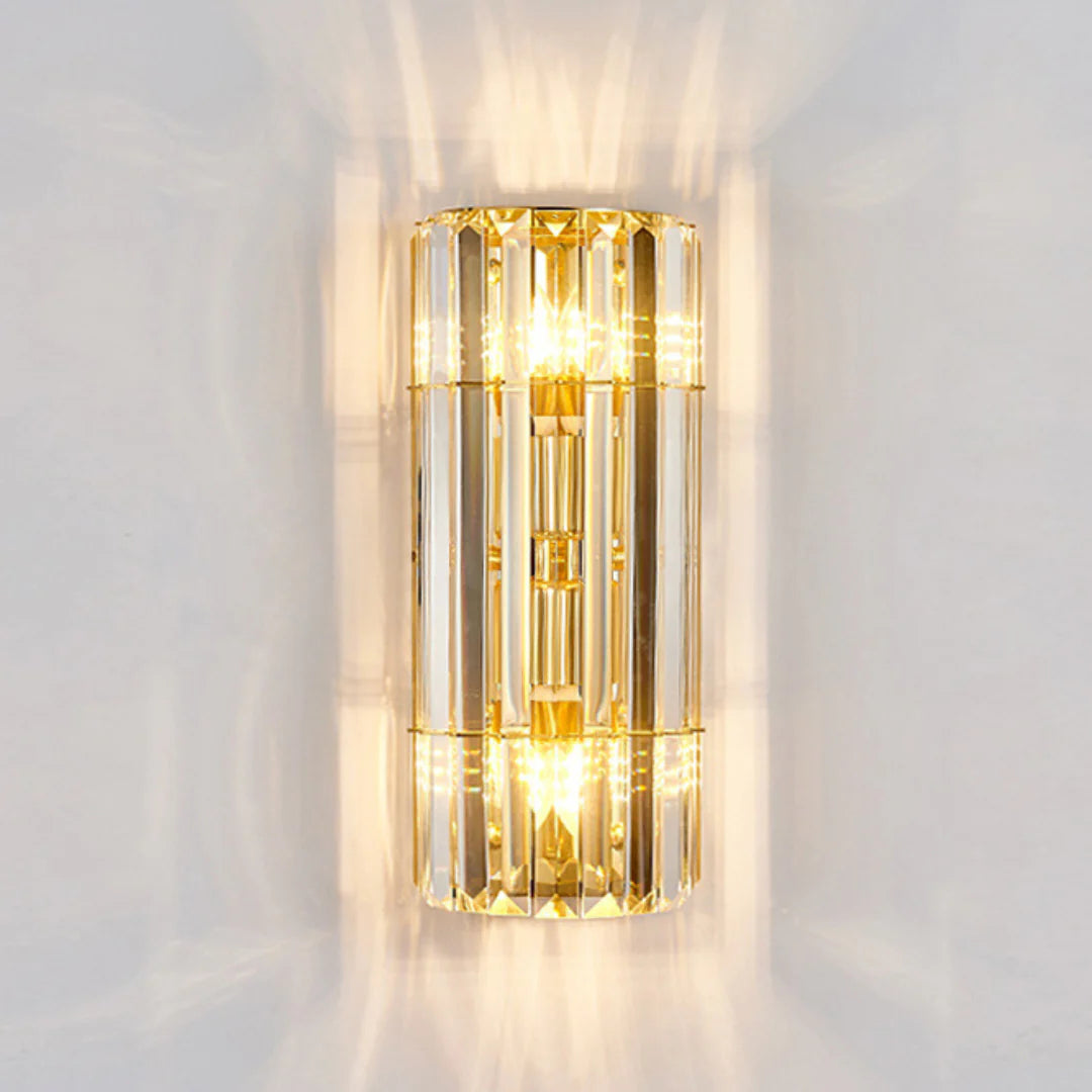 Cylindrical Crystal Wall Light