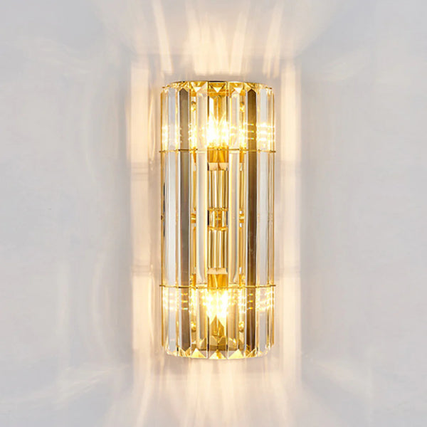 Cylindrical Crystal Wall Light
