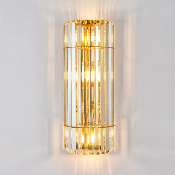 Cylindrical Crystal Wall Light