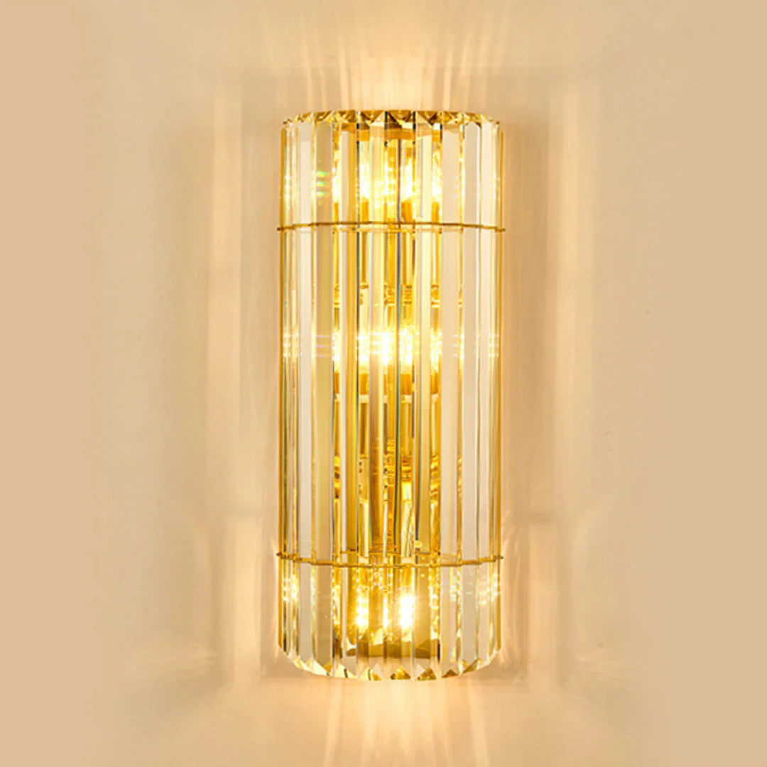Cylindrical Crystal Wall Light