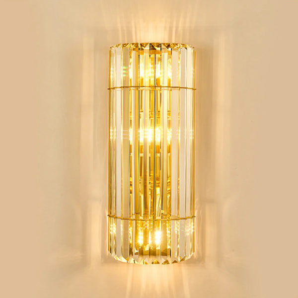 Cylindrical Crystal Wall Light