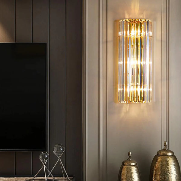 Cylindrical Crystal Wall Light
